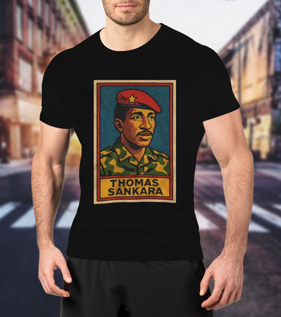 Thomas Sankara Camouflage Beret Revolutionary Style Retro T-Shirt