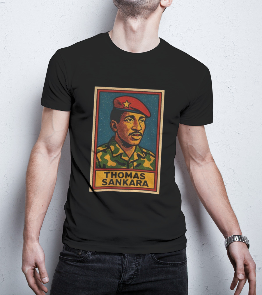 Thomas Sankara Camouflage Beret Revolutionary Style Retro T-Shirt