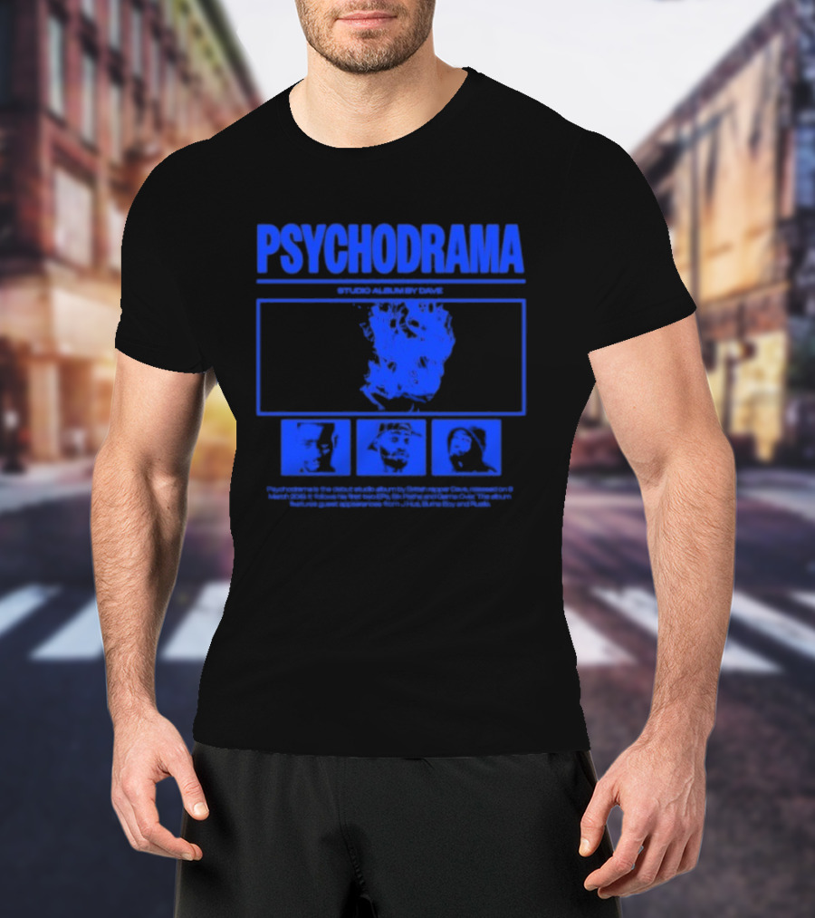 Dave Psychodrama Blue Face Iconic Music Album Art T-Shirt