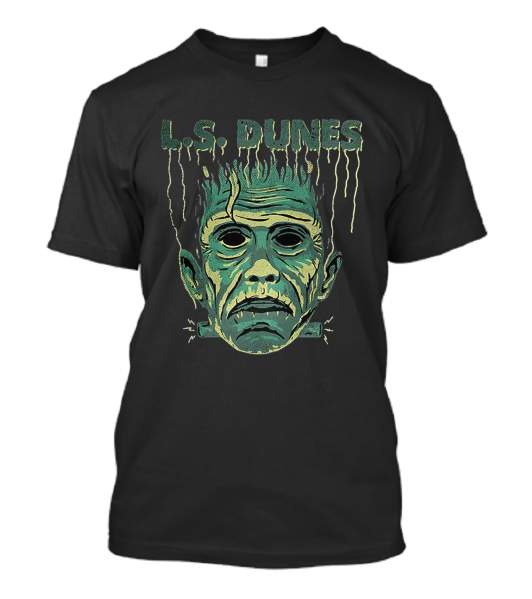 L.S. Dunes Frankenstein Halloween Monster Face T-Shirt