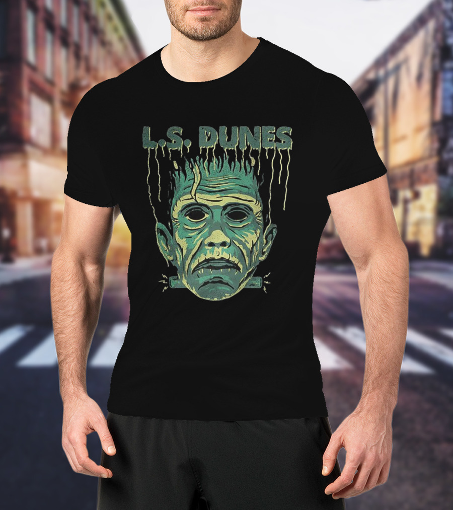 L.S. Dunes Frankenstein Halloween Monster Face T-Shirt