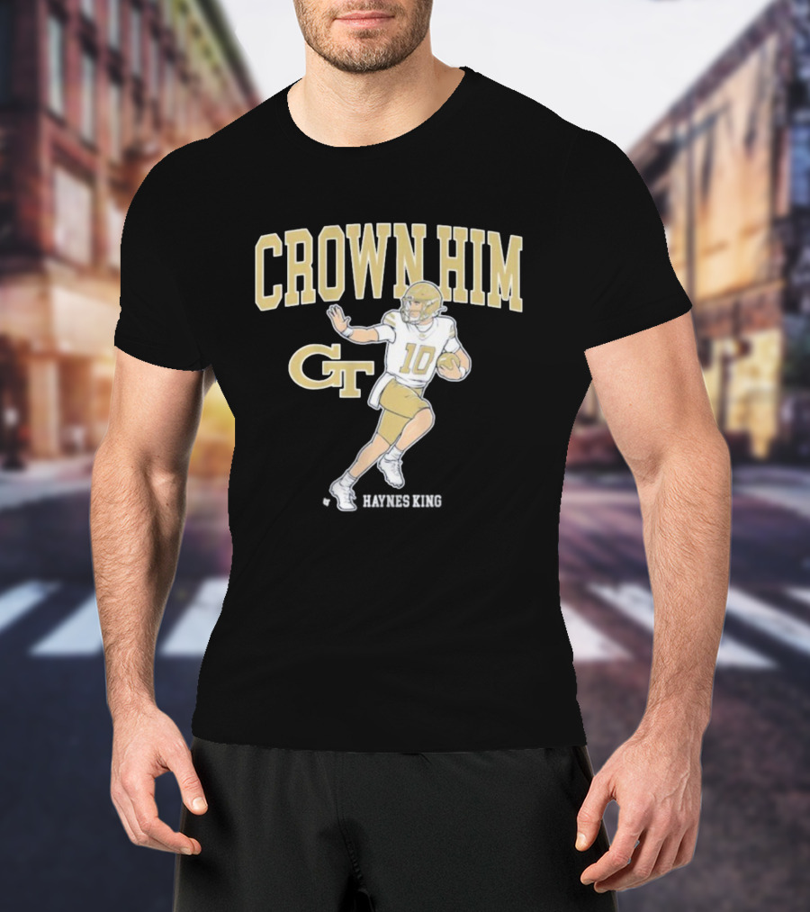 Crown Him GT 10 Georgia Tech Yellow Jackets Football T-Shirt