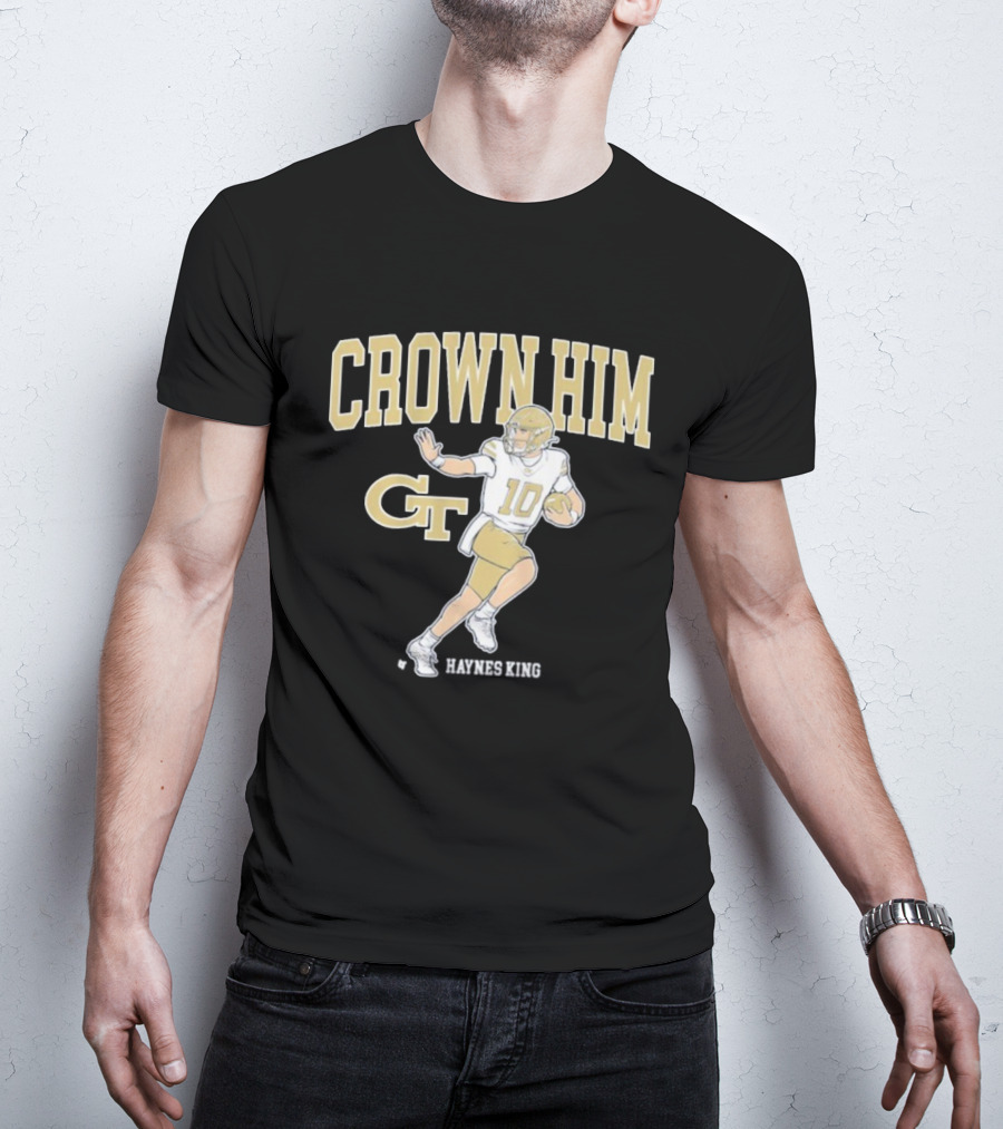 Crown Him GT 10 Georgia Tech Yellow Jackets Football T-Shirt