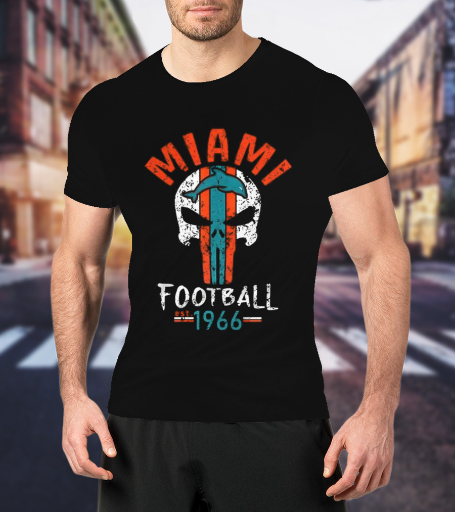 MIAMI Football Skull Est 1966 T-Shirt