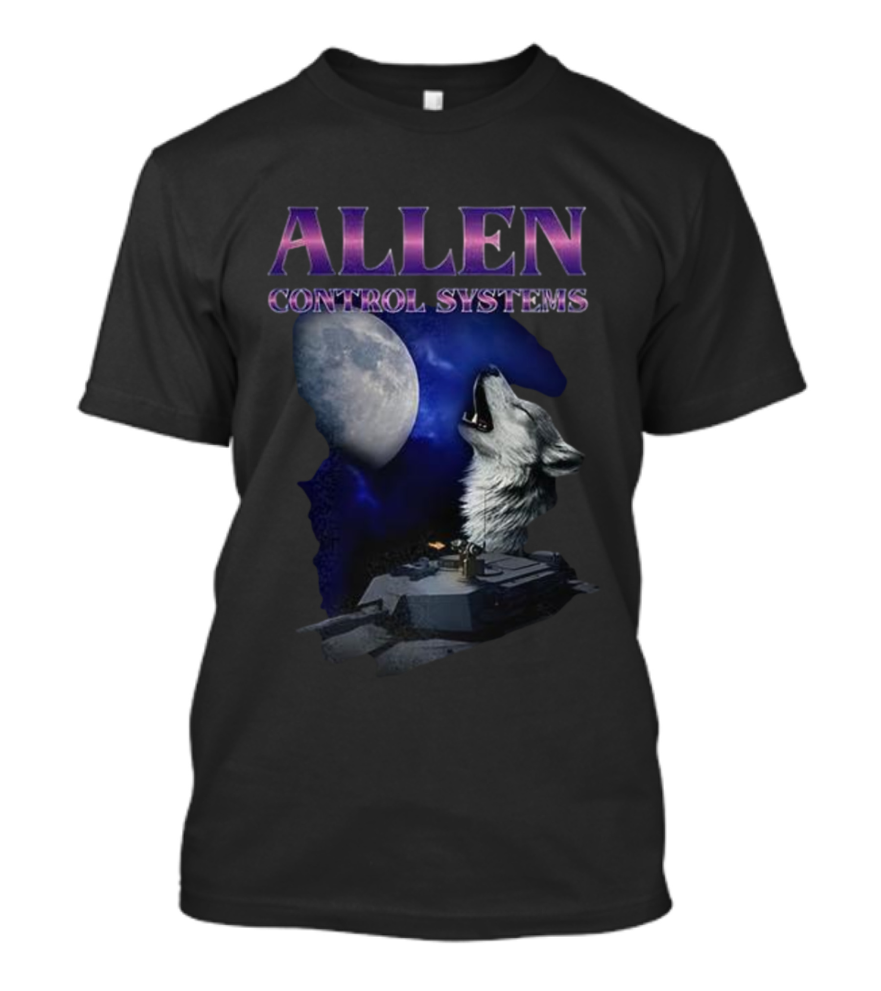 Allen Control Systems Howling Wolf Moon Tank Design T-Shirt