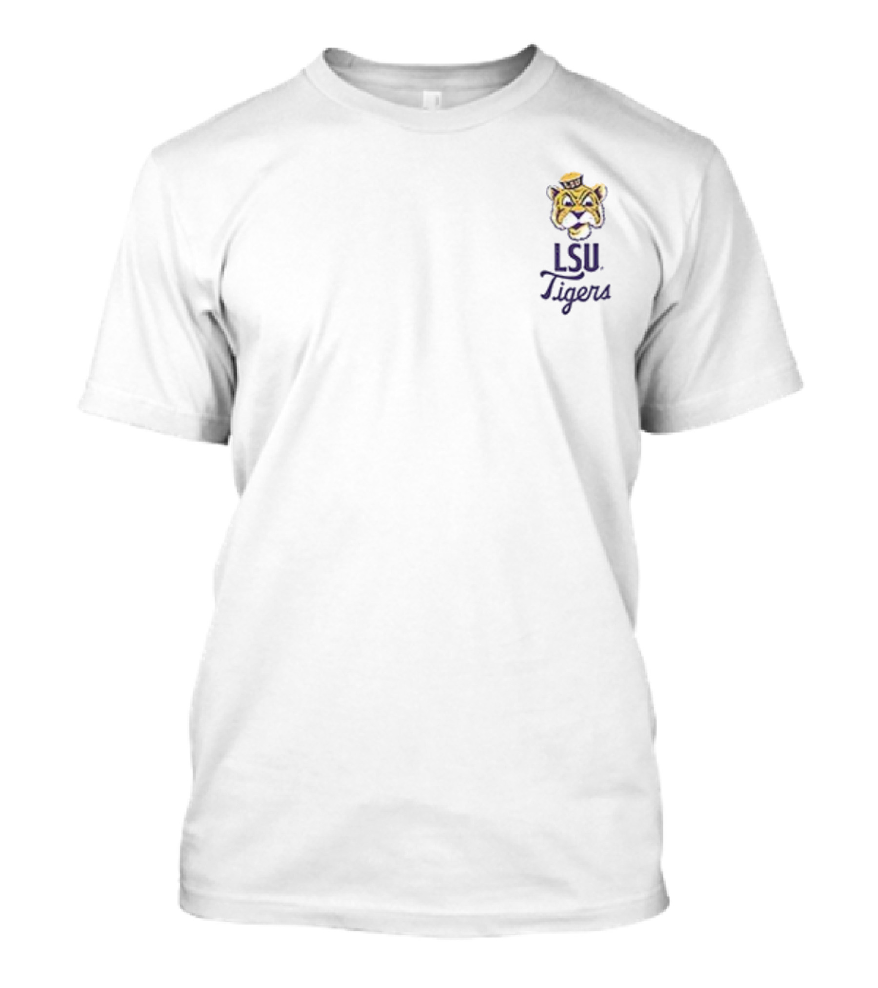 LSU Tigers Fighting Tigers 1860 Big And Tall Mascot Overlay Essential Retro Mike The Tiger T-Shirt