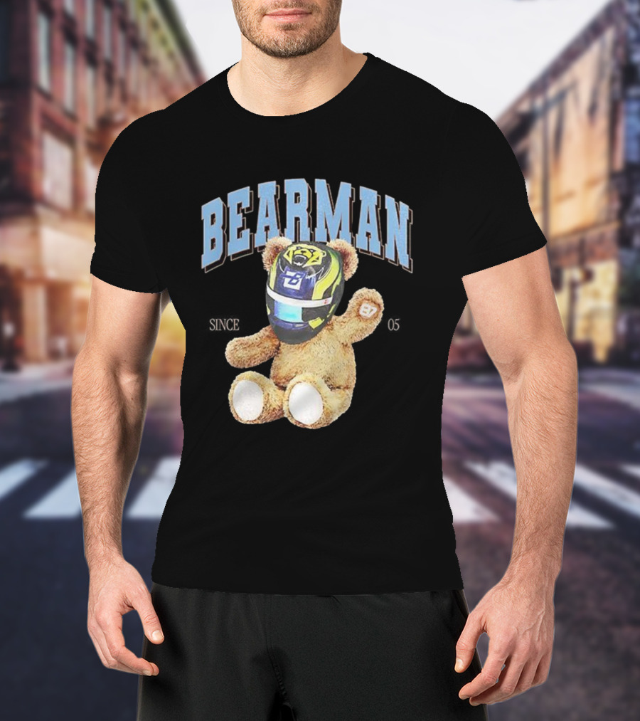 Bearman Teddy With F1 Racing Helmet T-Shirt