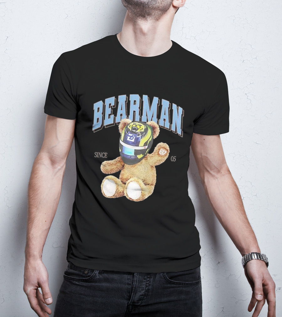Bearman Teddy With F1 Racing Helmet T-Shirt