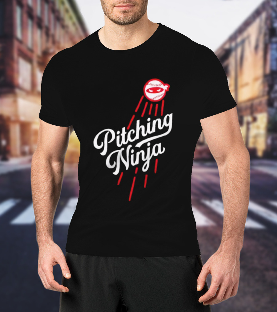 Pitching Ninja Baseball Ninja Los Angeles Dodgers MLB T-Shirt