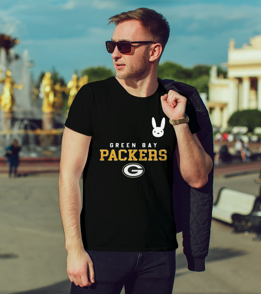 Bad Bunny X Green Bay Packers Collaboration With Iconic Bunny Motif T-Shirt
