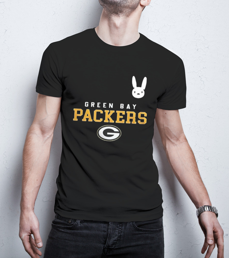 Bad Bunny X Green Bay Packers Collaboration With Iconic Bunny Motif T-Shirt