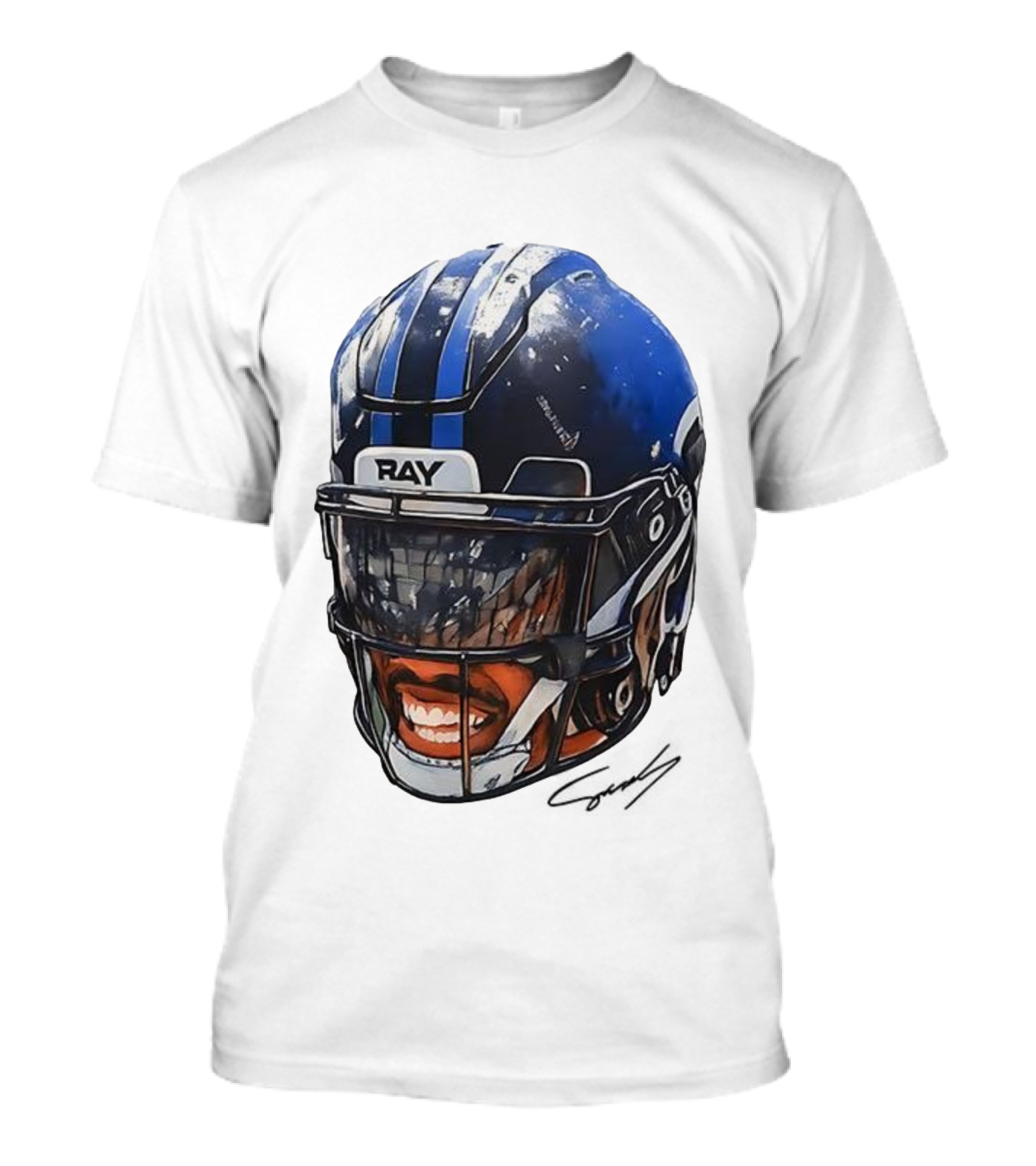 Zay Flowers Big Face Helmet Ravens Football T-Shirt