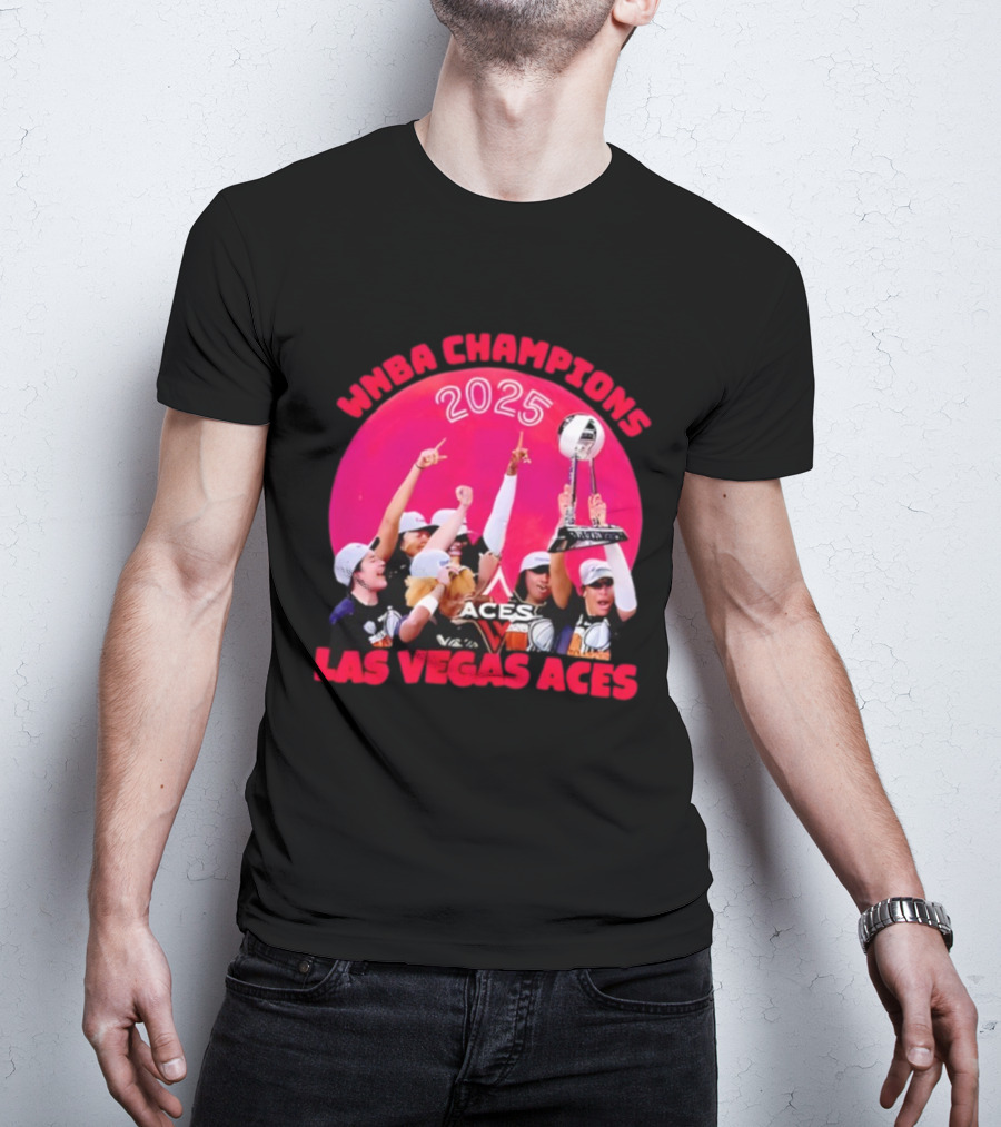 WNBA Champions 2025 Las Vegas Aces Pink Moon Celebration T-Shirt