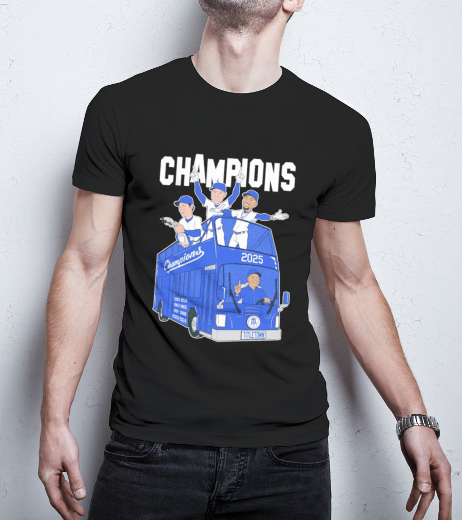 Los Angeles Dodgers Champions 2025 Yoshinobu Yamamoto Shohei Ohtani Mookie Betts Titletown T-Shirt