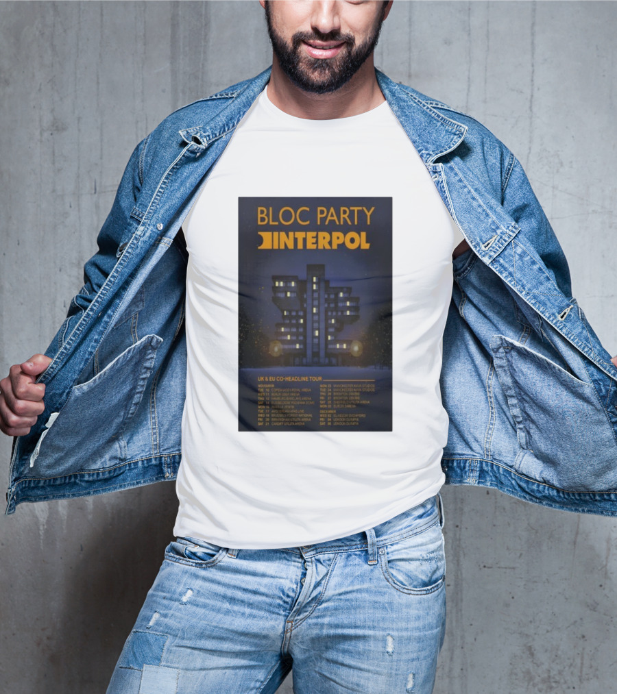 Bloc Party Interpol UK EU Co-Headline Tour November 2026 T-Shirt