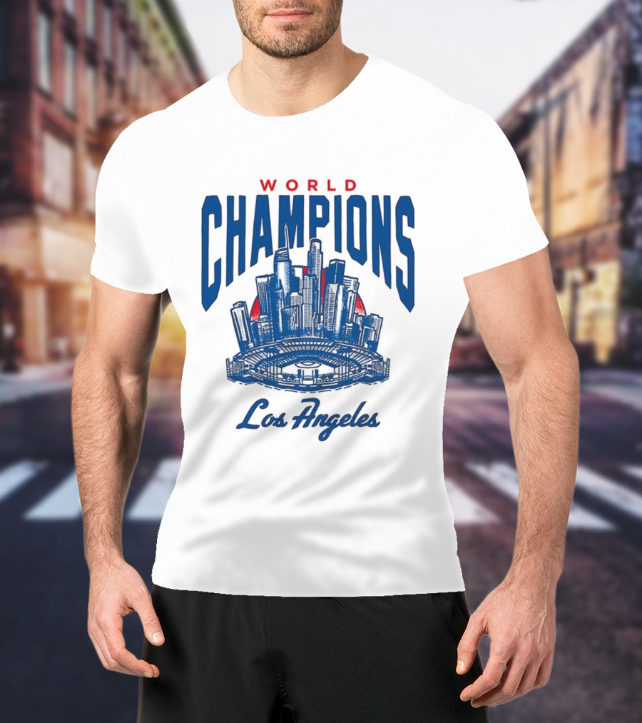 World Champions Los Angeles Dodgers Skyline 2025 T-Shirt