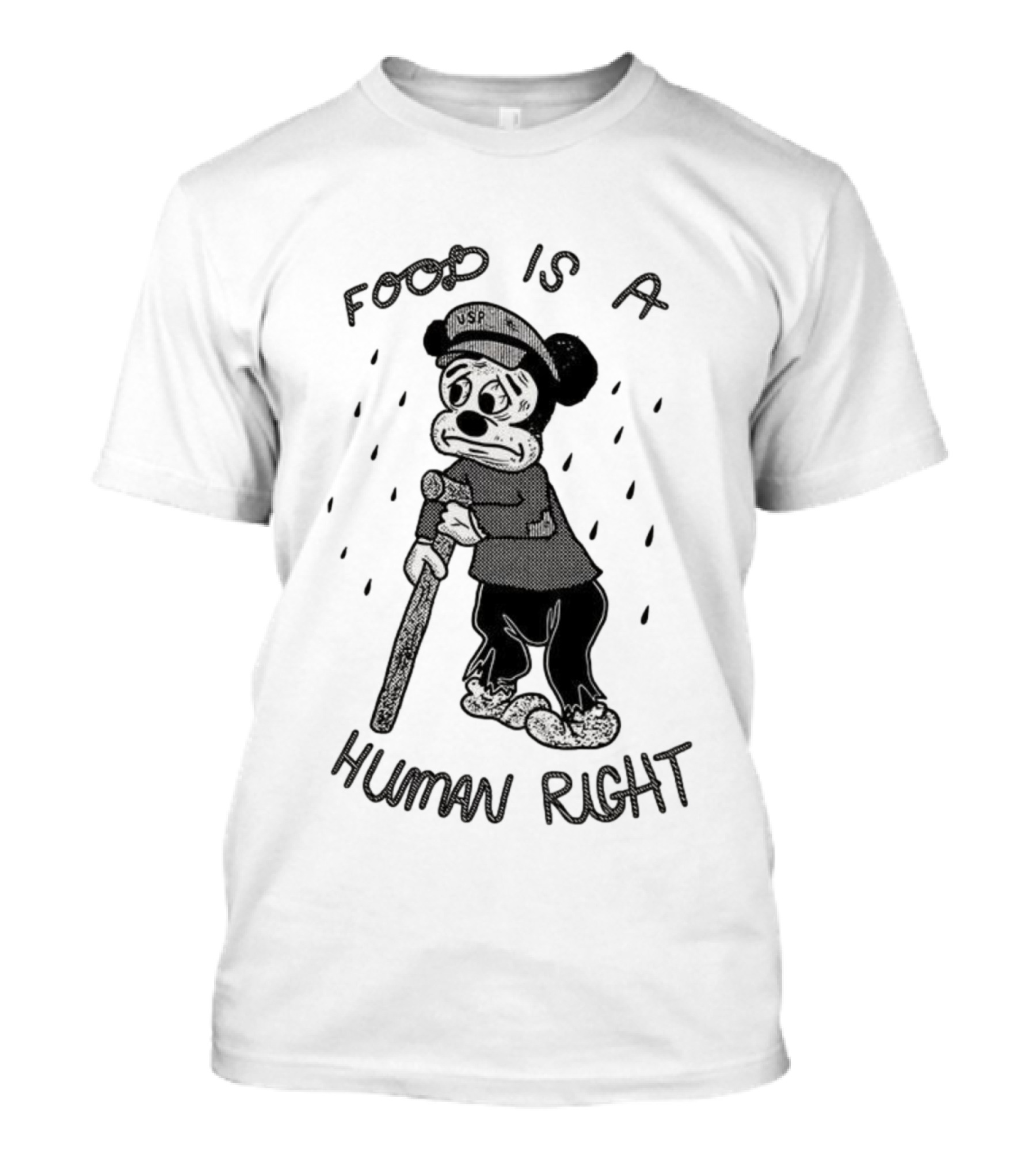 USP Mickey Mouse Food Is A Human Right Vintage Style T-Shirt