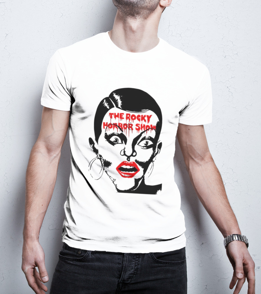 The Rocky Horror Show Dripping Text Vintage 70s Red Lips Graphic T-Shirt