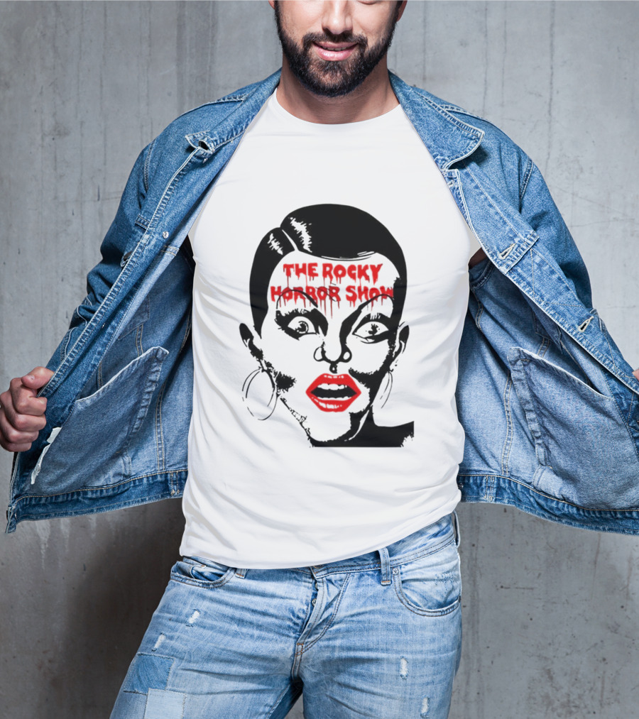 The Rocky Horror Show Dripping Text Vintage 70s Red Lips Graphic T-Shirt