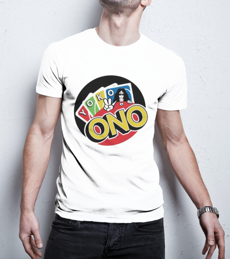 Yoko Ono Uno Peace Sign Card Game Mashup T-Shirt