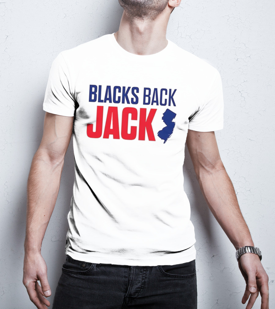 Blacks Back Jack New Jersey Map Support T-Shirt