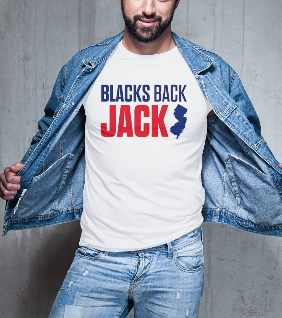 Blacks Back Jack New Jersey Map Support T-Shirt