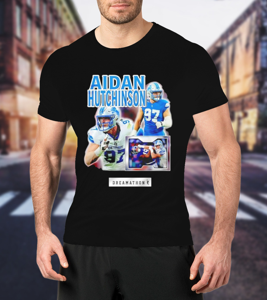 Aidan Hutchinson 97 Detroit Lions NFL Dreamathon T-Shirt