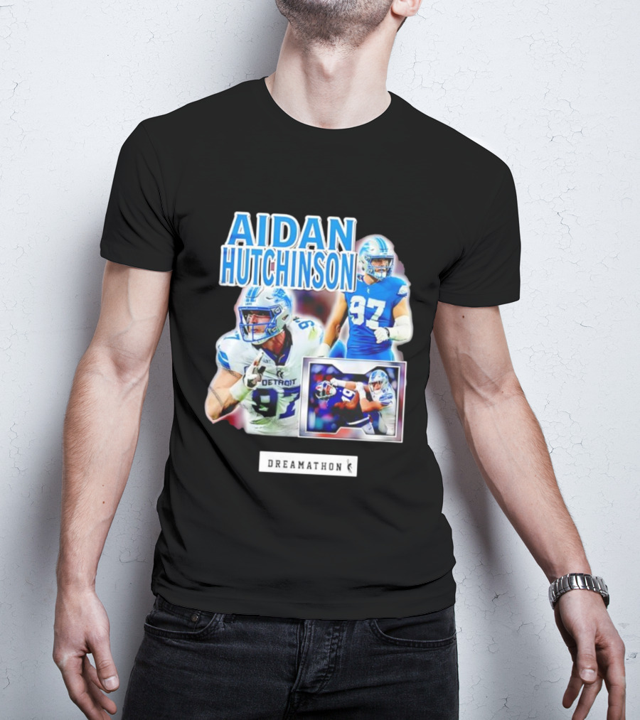 Aidan Hutchinson 97 Detroit Lions NFL Dreamathon T-Shirt