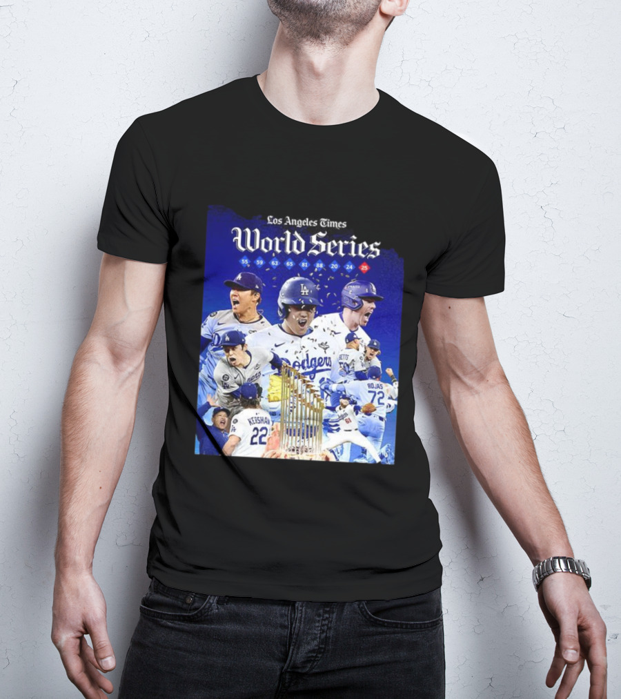 Los Angeles Dodgers World Series Champions 2025 Celebration With Iconic Moments And Championship Years T-Shirt