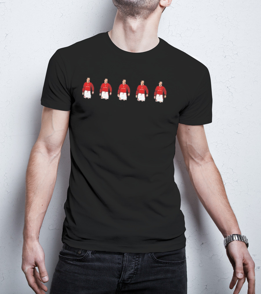 Five Cantonas Festive Football Icon Christmas Celebration T-Shirt