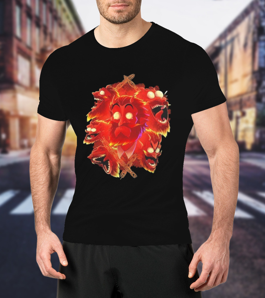 Legends Of Avantris Gideon Laughing Fiery Demon Faces T-Shirt