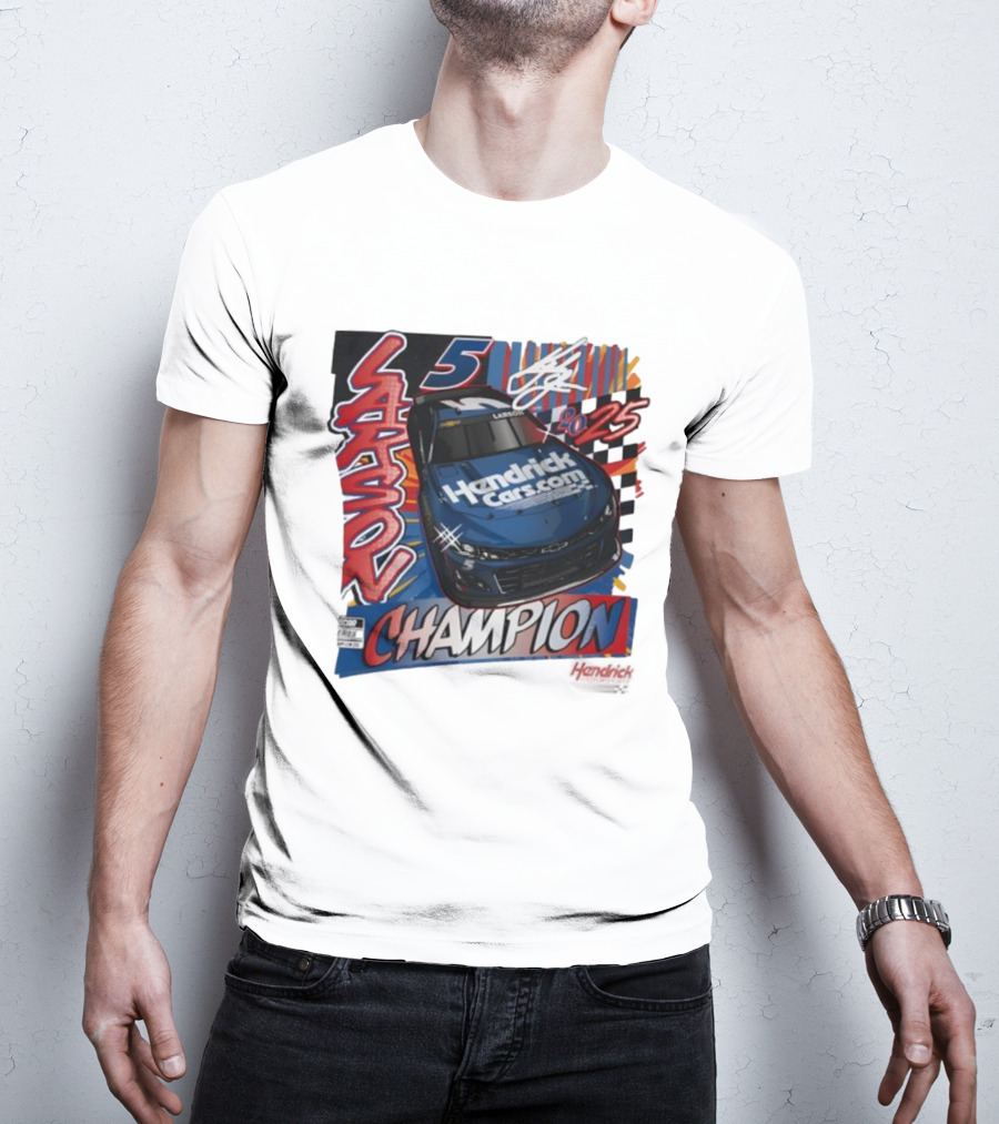 Kyle Larson 5 Champion Hendrick Cars 2025 NASCAR Cup Series T-Shirt