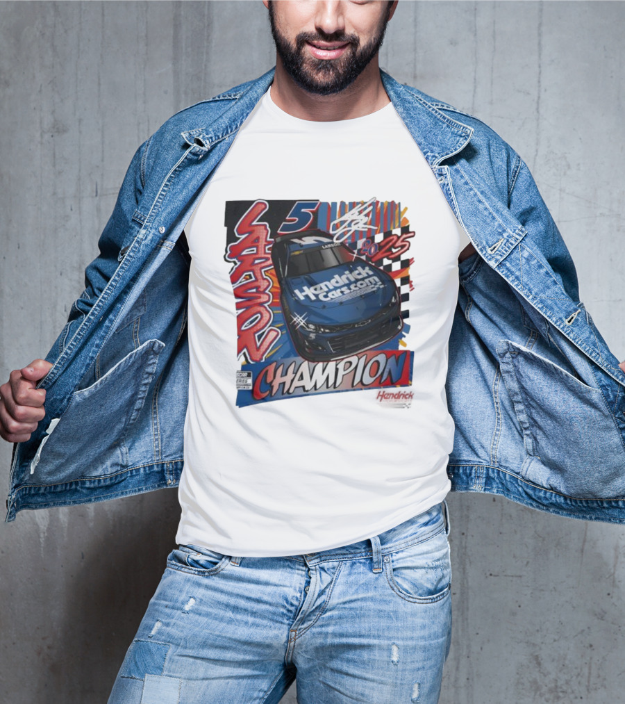 Kyle Larson 5 Champion Hendrick Cars 2025 NASCAR Cup Series T-Shirt