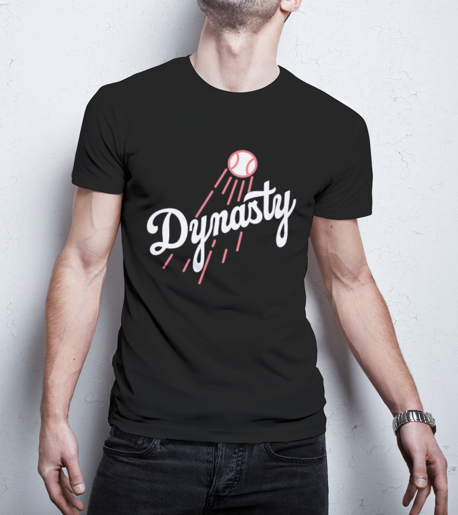 Dynasty Baseball Script With Red Streaked Ball T-Shirt