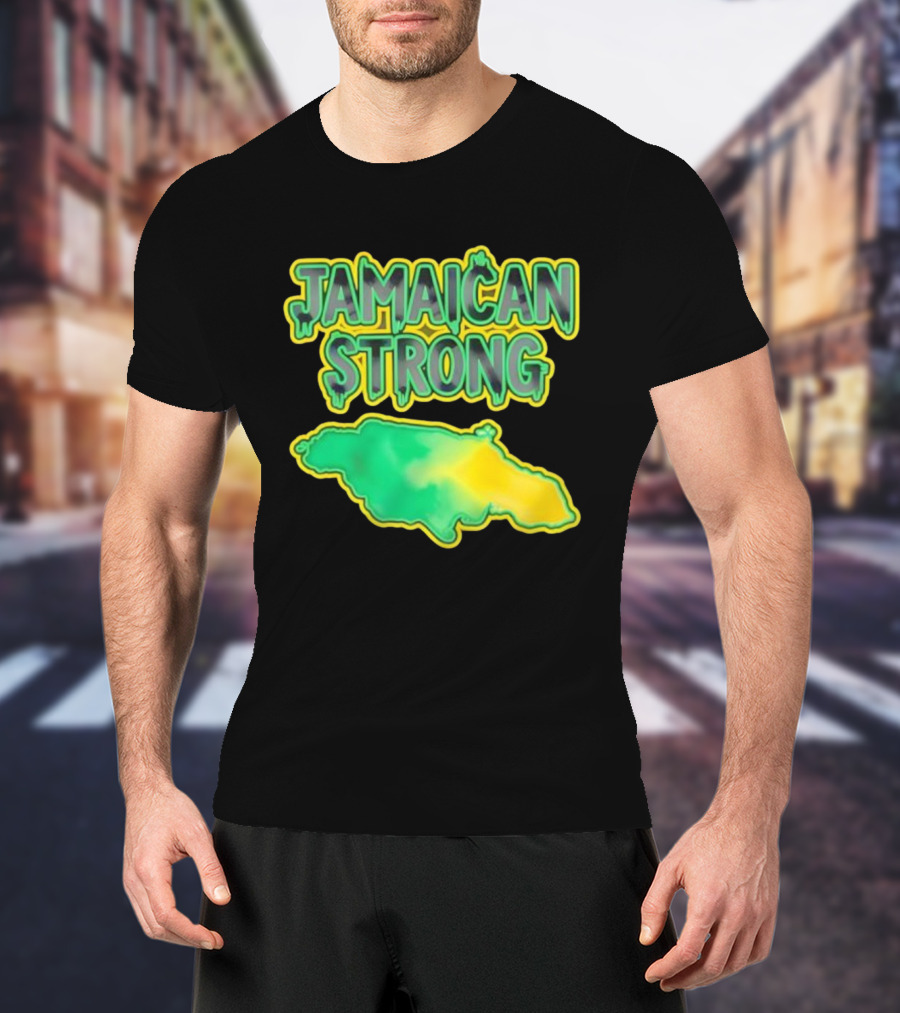 Jamaican Strong Watercolor Country Map T-Shirt