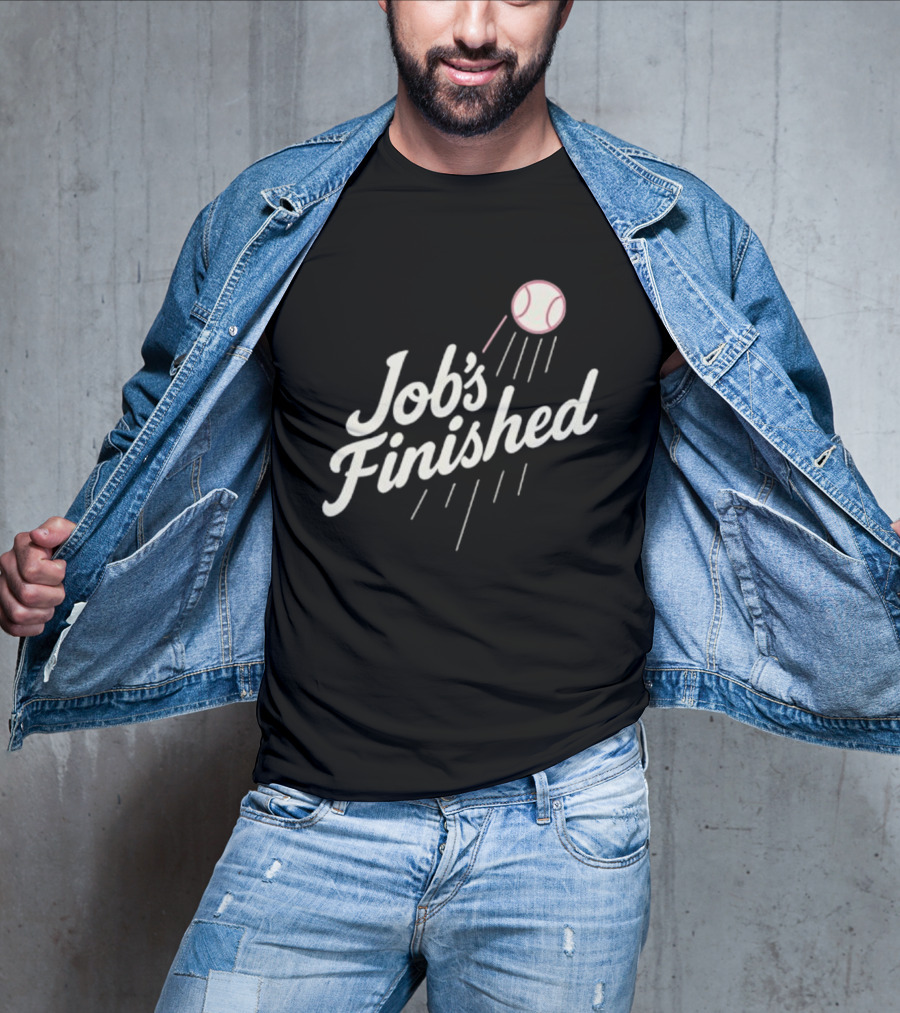 Job's Finished LA Dodgers Back To Back Champions Baseball Victory T-Shirt