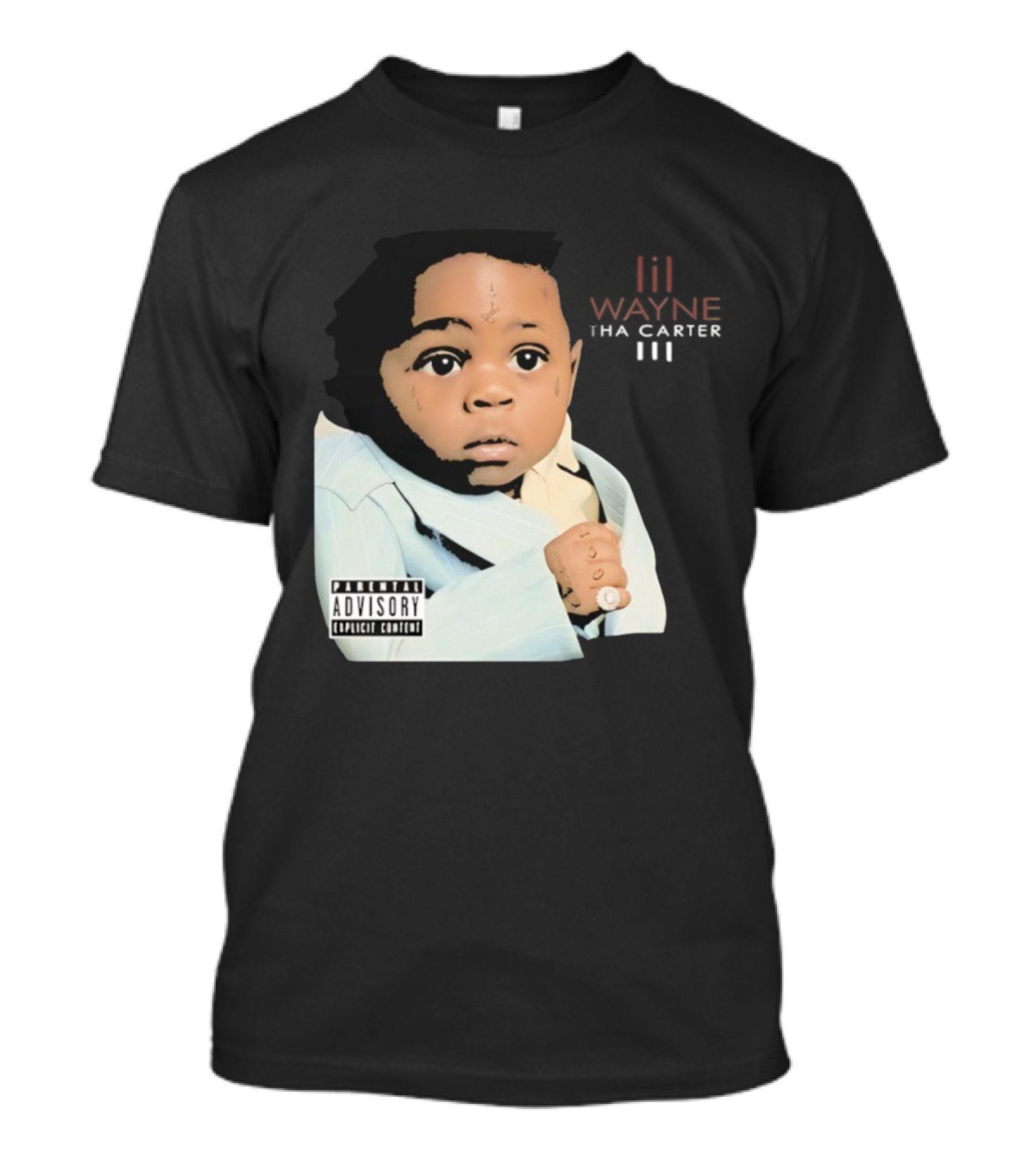 Lil Wayne Tha Carter III Album Cover Baby With Parental Advisory Explicit Content T-Shirt