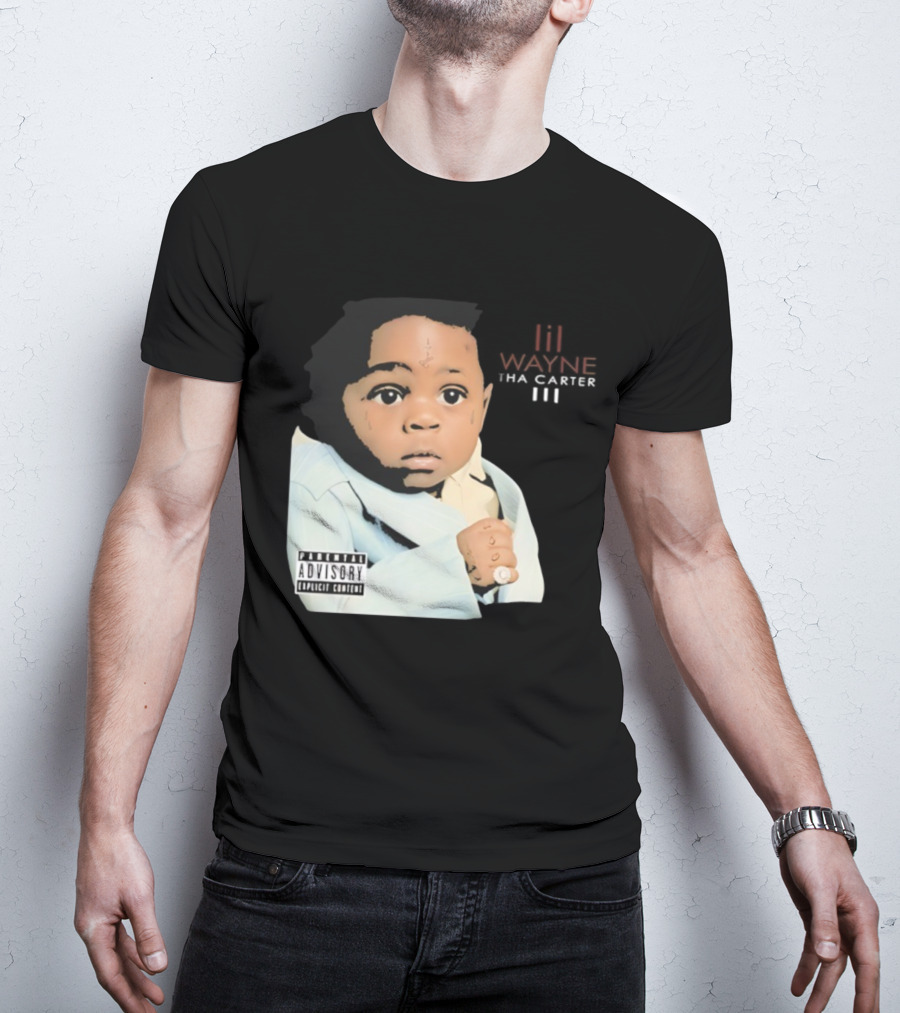 Lil Wayne Tha Carter III Album Cover Baby With Parental Advisory Explicit Content T-Shirt