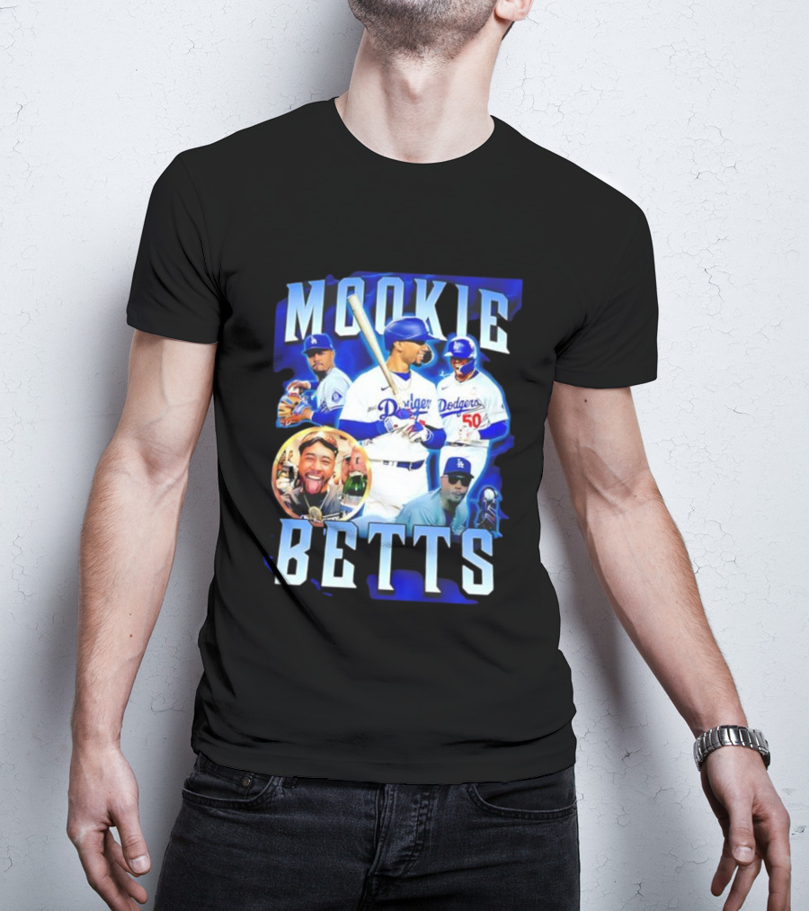 Mookie Betts LA Dodgers Player Collage T-Shirt