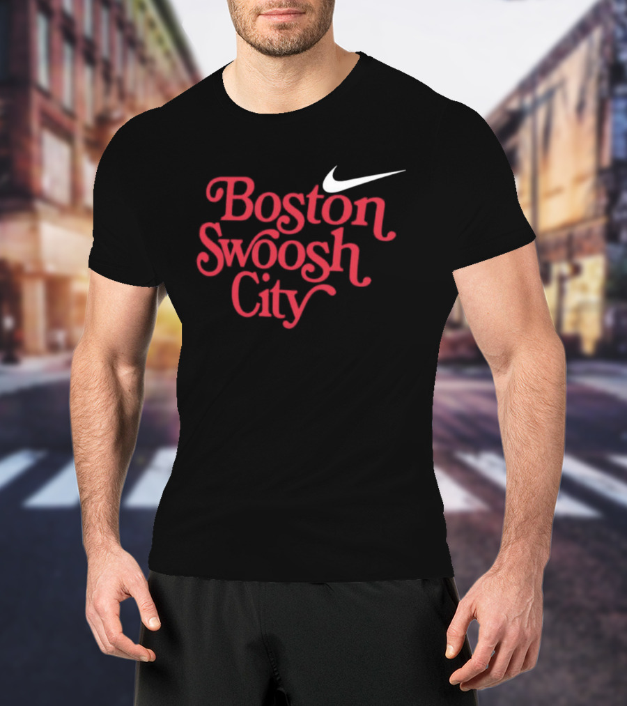 Boston Swoosh City Sportswear Iconic Nike Style T-Shirt