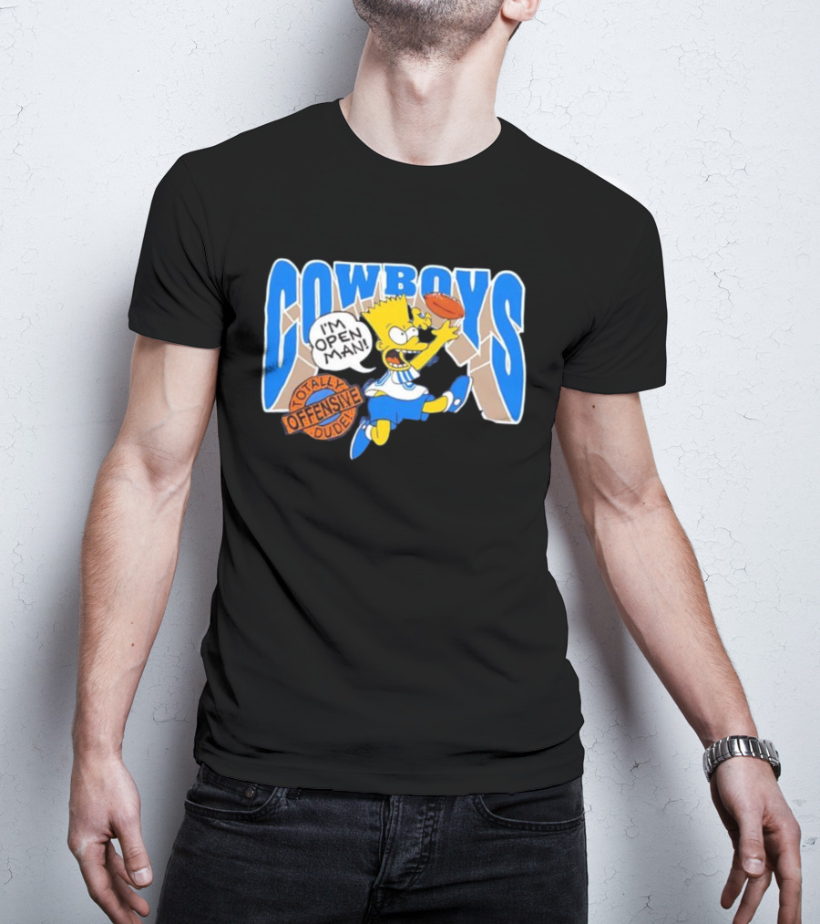 The Simpsons Bart Cowboys I'm Open Man Totally Offensive Dude T-Shirt