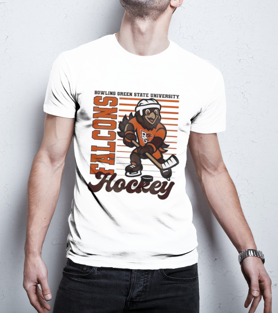 Bowling Green Falcons Freddy Falcon Hockey BG Mascot T-Shirt