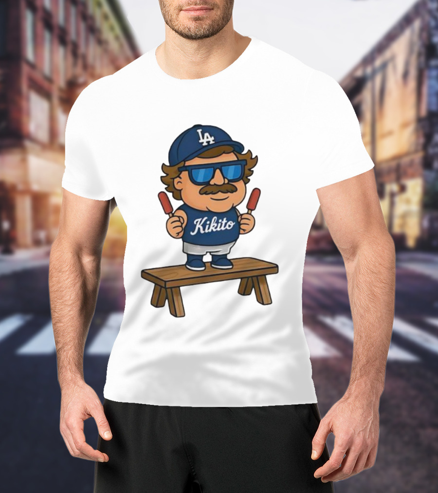 Kikito Popsicles LA Cap Character With Sunglasses And Mustache T-Shirt