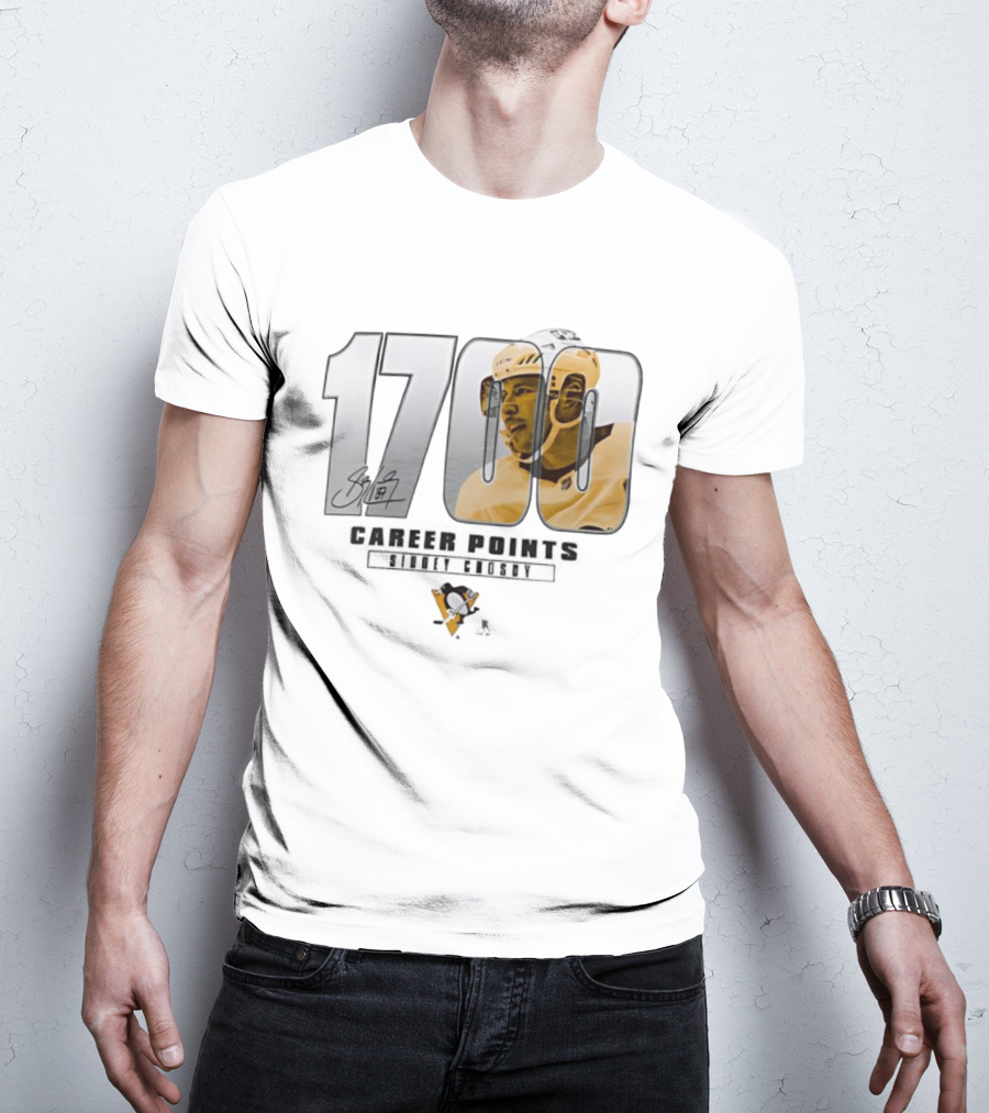 Sidney Crosby 1700 Pittsburgh Penguins Achievement Signature T-Shirt