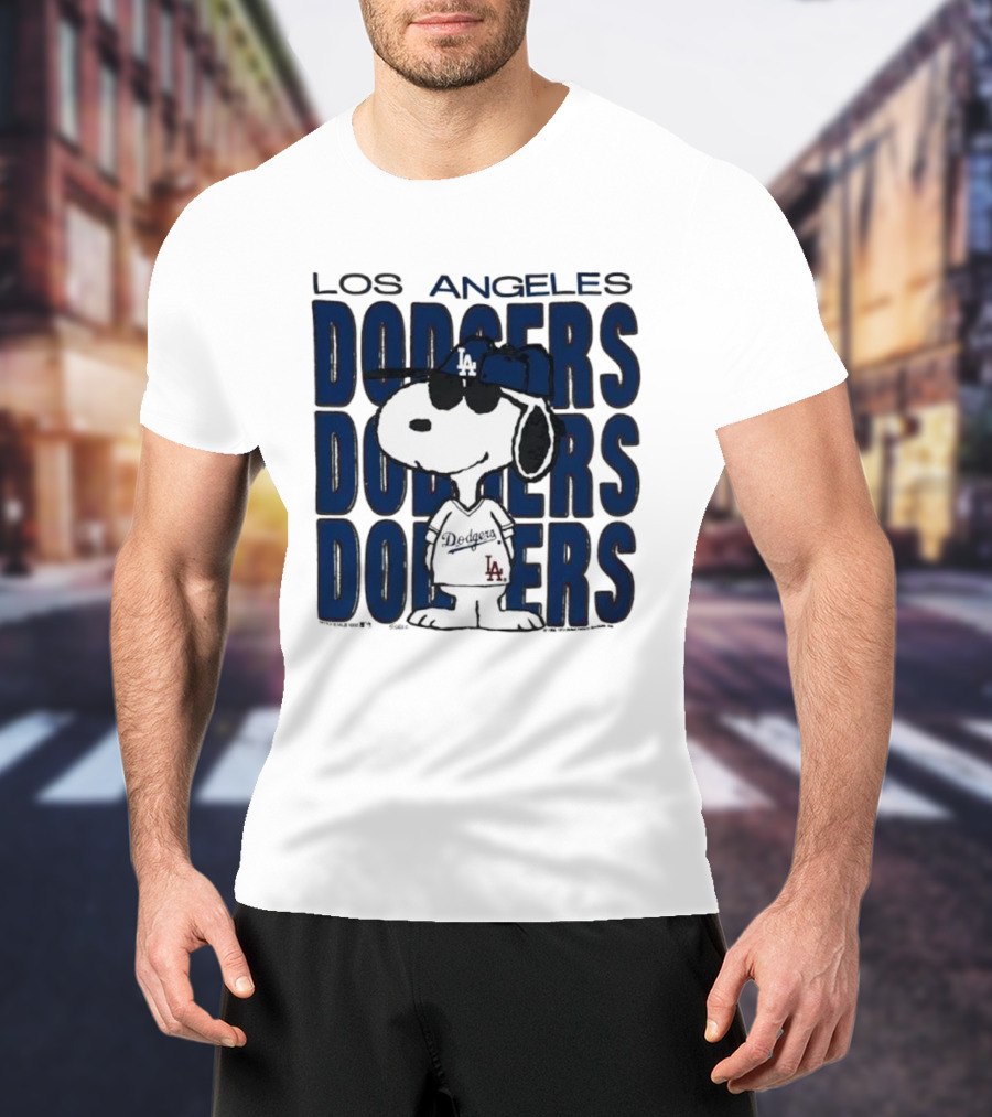 Snoopy Los Angeles Dodgers Jersey Vintage Style T-Shirt
