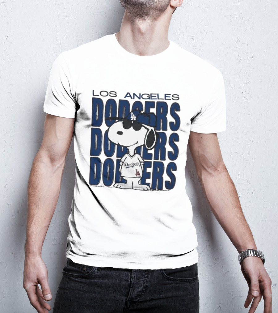 Snoopy Los Angeles Dodgers Jersey Vintage Style T-Shirt