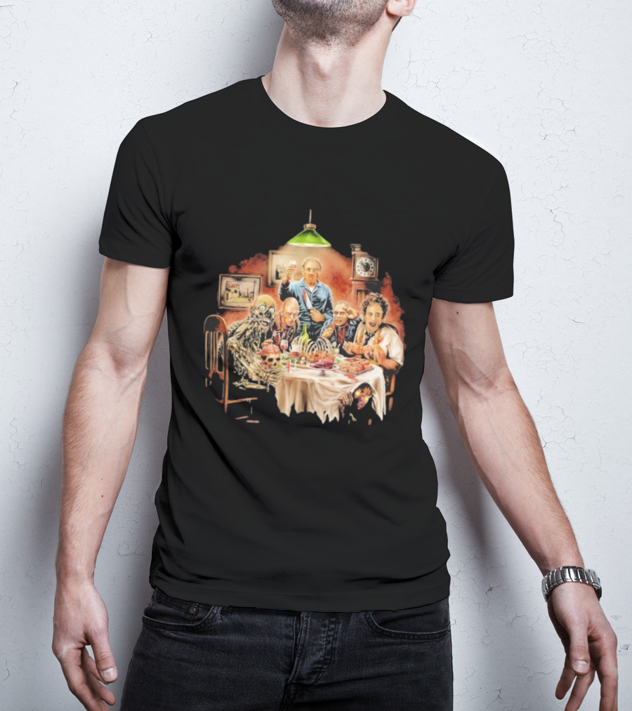 Cannibal Thanksgiving Horror Dinner With Skeletons And Monsters T-Shirt