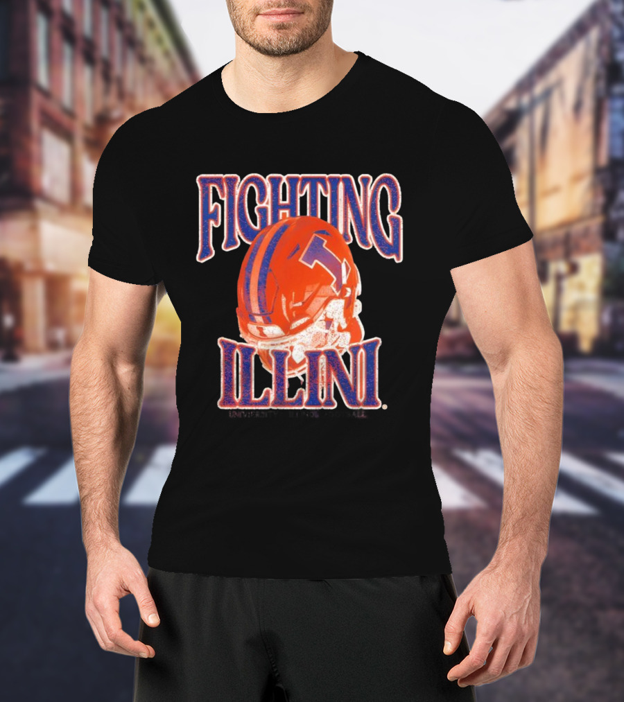 Fighting Illini Football Helmet Classic Design T-Shirt