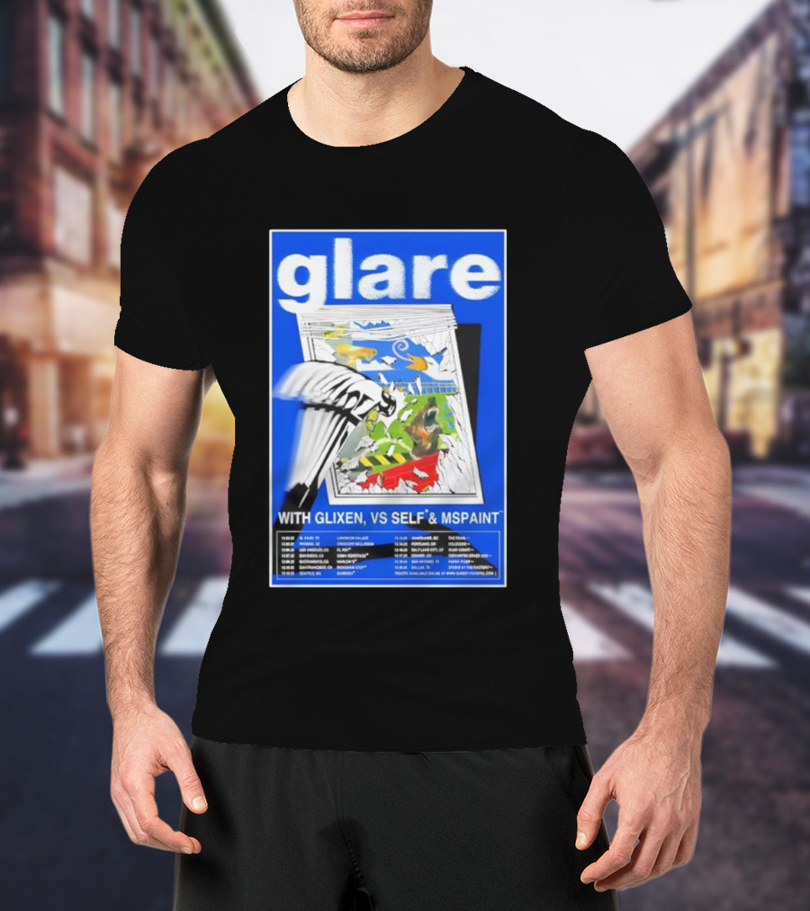 Glare Tour December 2025 With Glixen VS Self MSPAINT Concert Dates T-Shirt