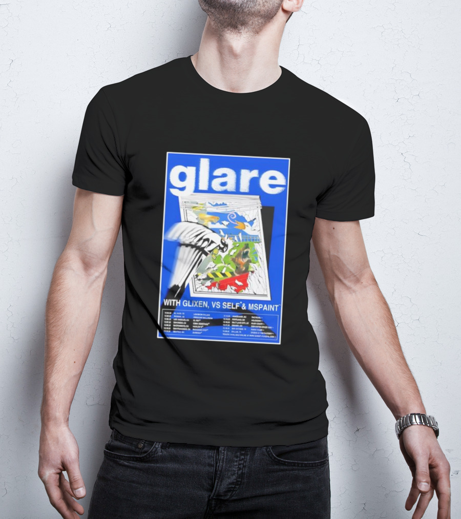 Glare Tour December 2025 With Glixen VS Self MSPAINT Concert Dates T-Shirt